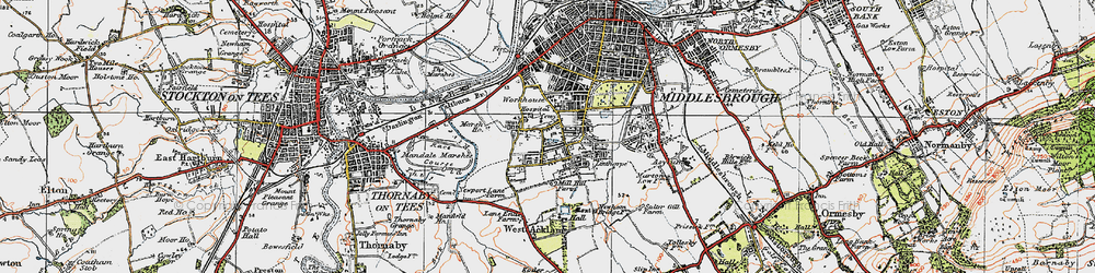 Old map of Linthorpe in 1925