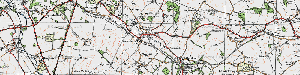 Old map of Linton in 1920
