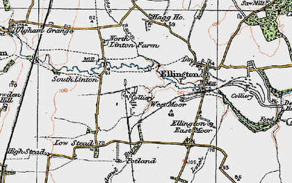 Old map of Linton Burn in 1925