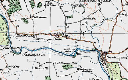 Old map of Linton-on-Ouse in 1924