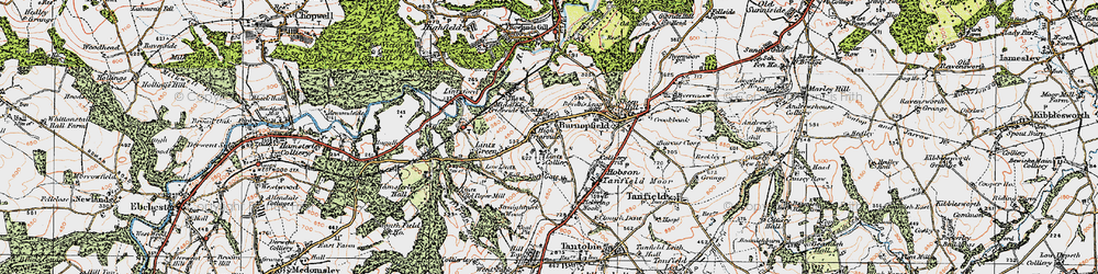 Old map of Lintz Green in 1925