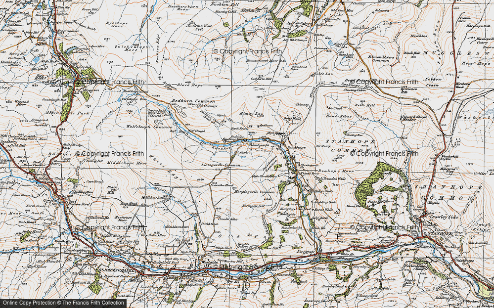 Old Map of Lintzgarth, 1925 in 1925