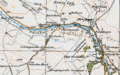 Old map of Lintzgarth in 1925