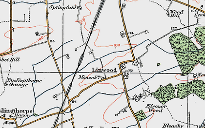 Old map of Linwood in 1923