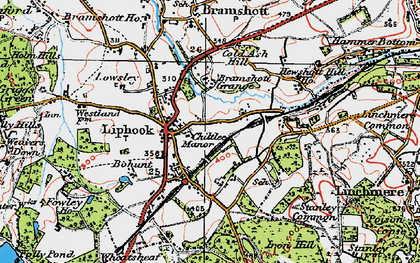 Old map of Liphook in 1919