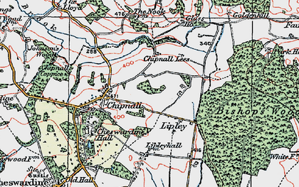Old map of Lipley in 1921