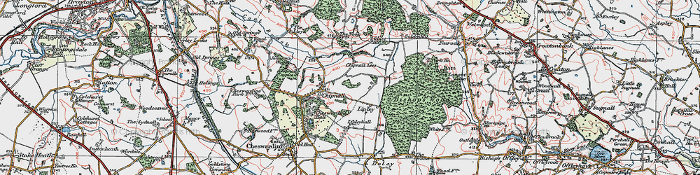 Old map of Lipley in 1921