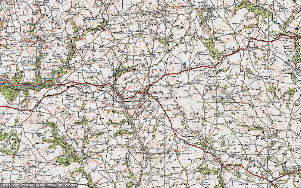Old Map of Historic Map covering Bolitho in 1919