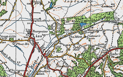 Old map of Liss Forest in 1919