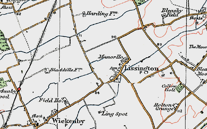 Old map of Lissington in 1923