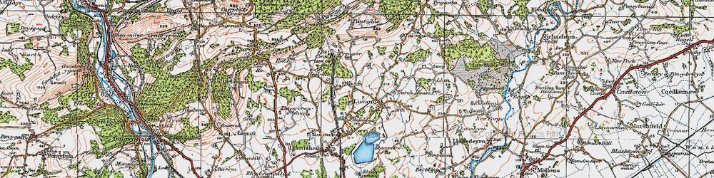 Old map of Lisvane in 1919