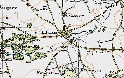 Old map of Litcham in 1921
