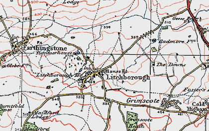 Old map of Litchborough in 1919