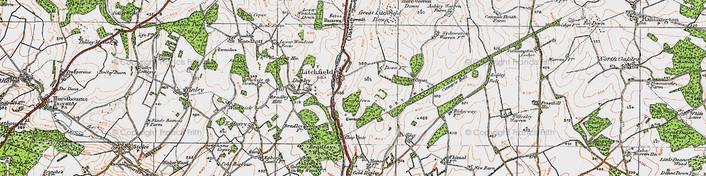 Old map of Angledown Copse in 1919