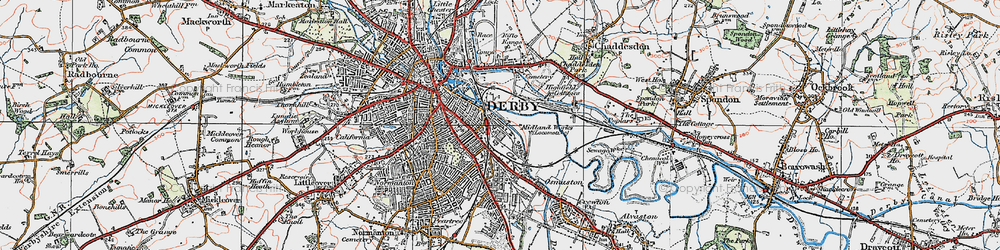 Old map of Litchurch in 1921