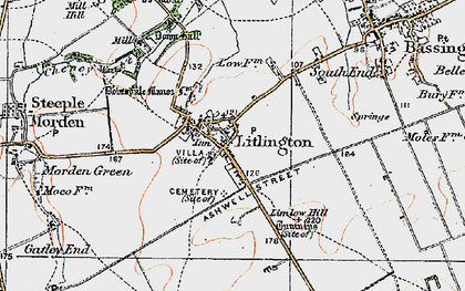 Old map of Litlington in 1920
