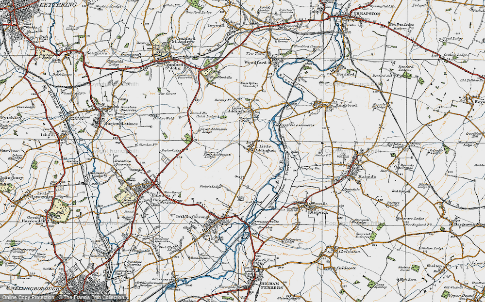 Old Map of Little Addington, 1919 in 1919