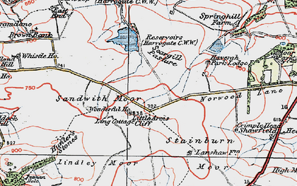 Old map of Little Alms Cliff in 1925