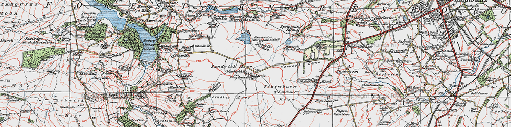 Old map of Little Alms Cliff in 1925