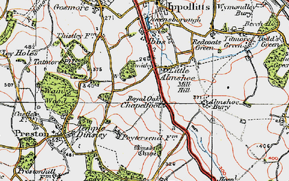 Old map of Almshoe Bury in 1920