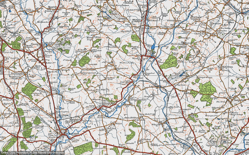 Old Map of Little Alne, 1919 in 1919