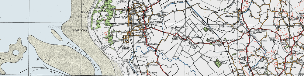 Old map of Little Altcar in 1923