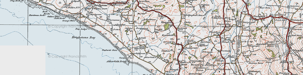 Old map of Little Atherfield in 1919