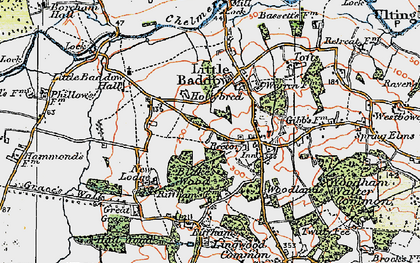 Old map of Little Baddow in 1921