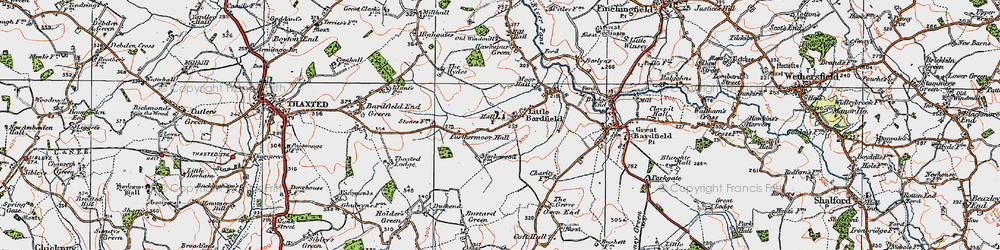 Old map of Little Bardfield in 1919