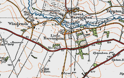 Old map of Little Barrington in 1919
