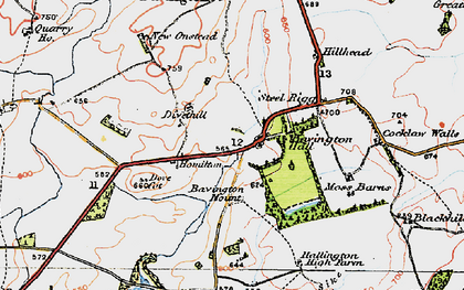 Old map of Bavington Mount in 1925