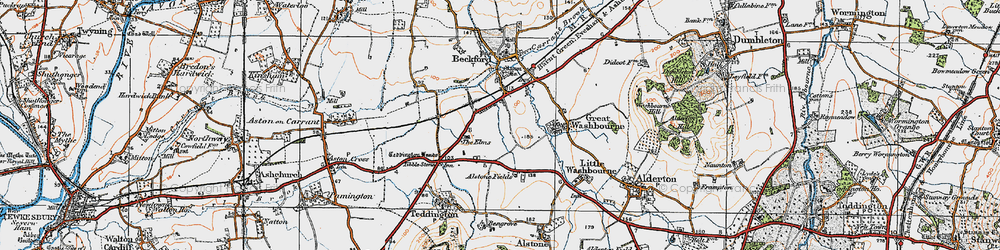 Old map of Little Beckford in 1919