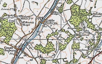 Old map of Burridge Heath in 1919