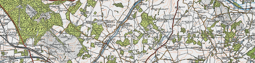 Old map of Little Bedwyn in 1919