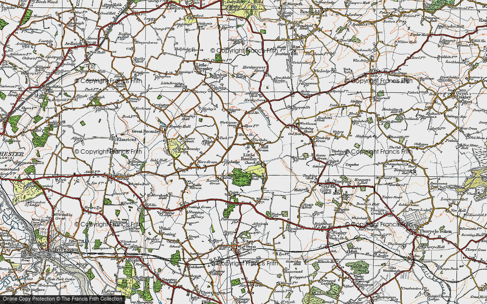 Old Map of Little Bentley, 1921 in 1921