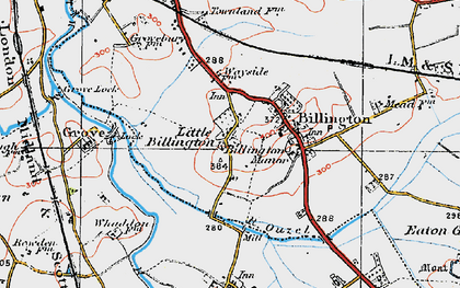 Old map of Little Billington in 1920