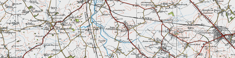 Old map of Little Billington in 1920