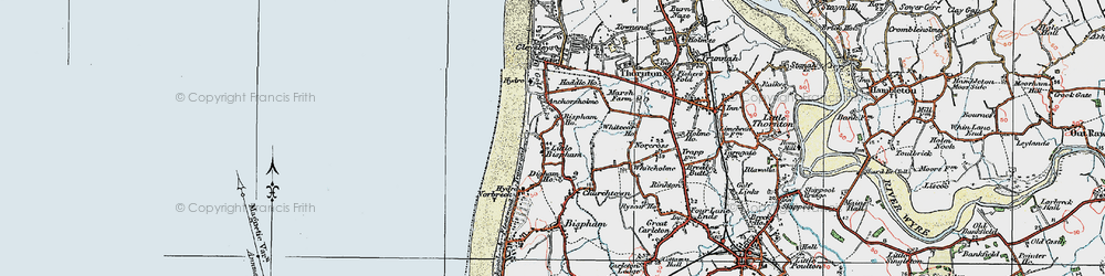Old map of Little Bispham in 1924