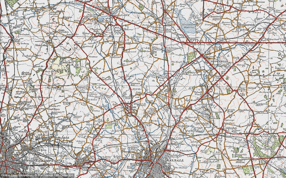 Old Map of Little Bloxwich, 1921 in 1921