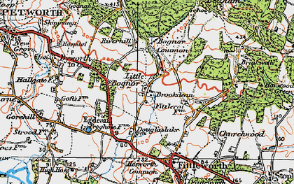 Old map of Bognor Common in 1920