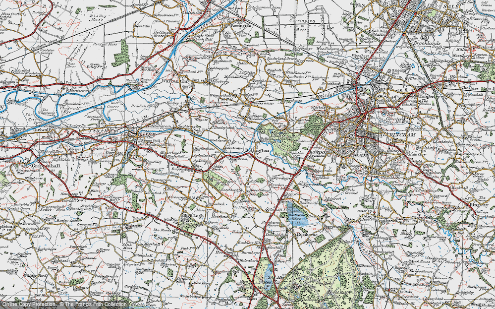 Old Map of Little Bollington, 1923 in 1923