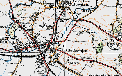 Old map of Little Bowden in 1920