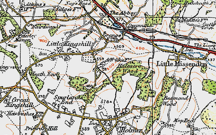 Old map of Little Boys Heath in 1919