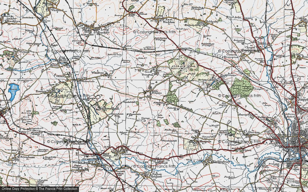 Old Map of Little Brington, 1919 in 1919