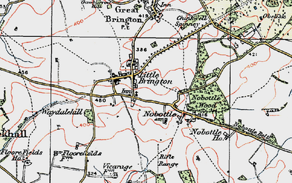 Old map of Little Brington in 1919