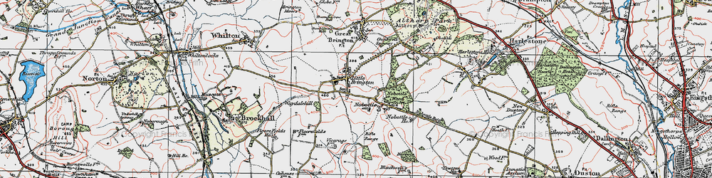 Old map of Little Brington in 1919