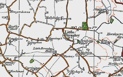 Old map of Little Bromley in 1921