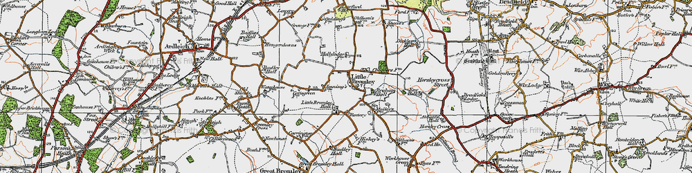 Old map of Little Bromley in 1921
