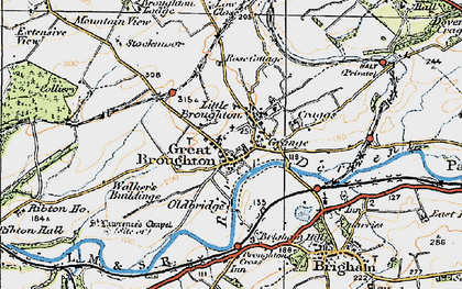 Old map of Little Broughton in 1925