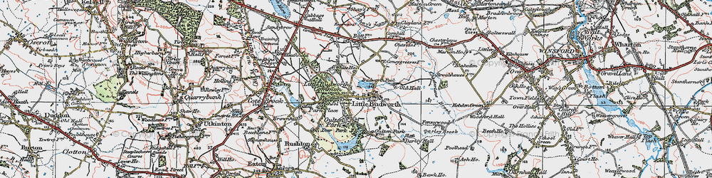 Old map of Little Budworth in 1923